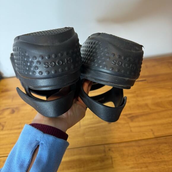 Crocs Unisex Stomp Fisherman Sandals Platform Black Strappy Size 9 Women’s - Picture 6 of 7